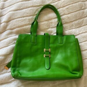 Foley + Corinna Green Leather Satchel/Tote